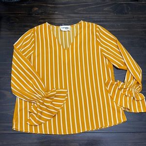 Ruffle Sleeve Mustard Yellow Blouse, Cavenders Western Wear for Women